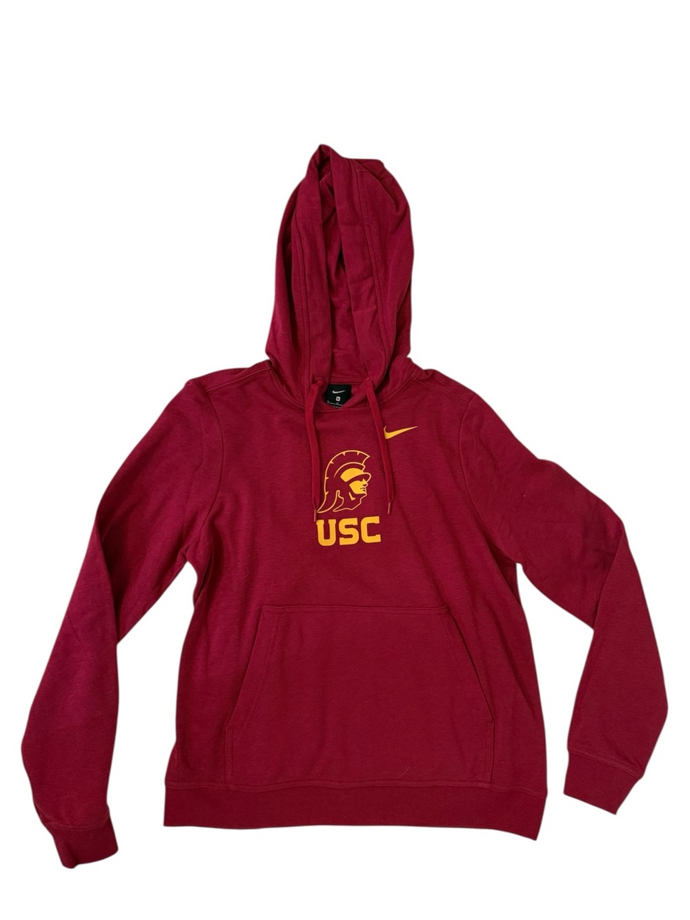 Nike USC Cardinal Red Hoodie with Gold Trojan Logo